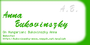 anna bukovinszky business card
